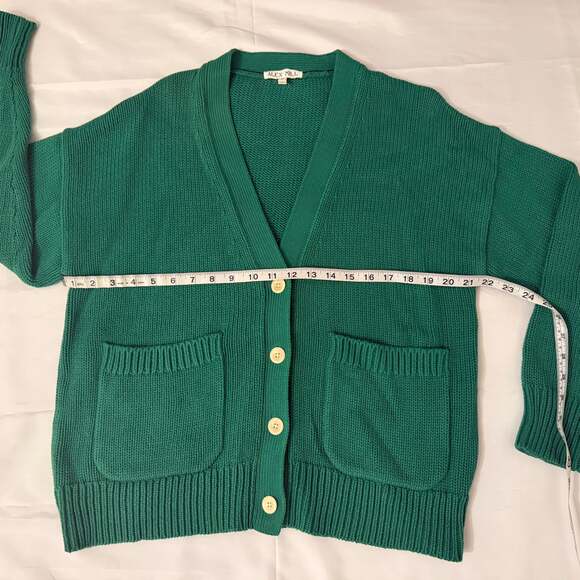 Alex Mill Emma Cotton Cardigan - Verdant Green - Women’s Medium - Picture 3 of 6
